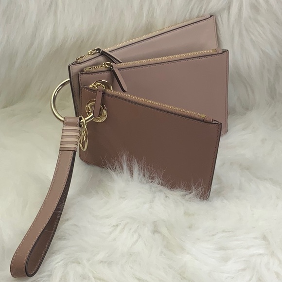 Michael KORS blush/nude Trio Leather Wristlets (NWOT) - Picture 9 of 16